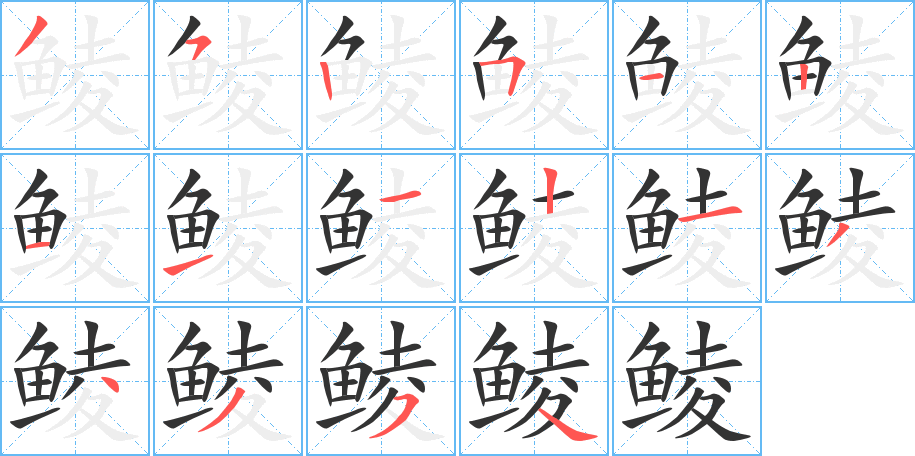 鲮的笔顺