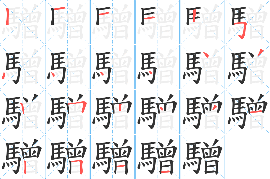 驓的笔顺