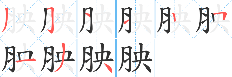 胦的笔顺