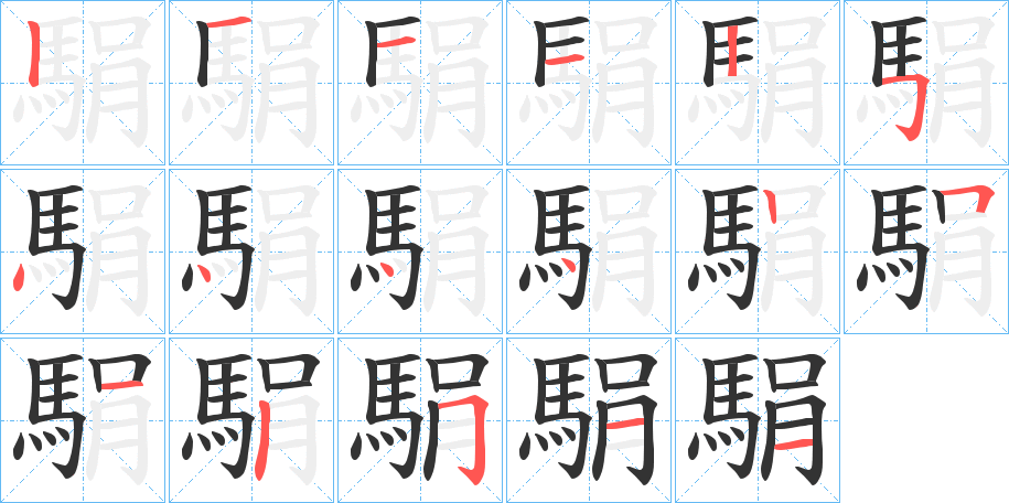 駽的笔顺
