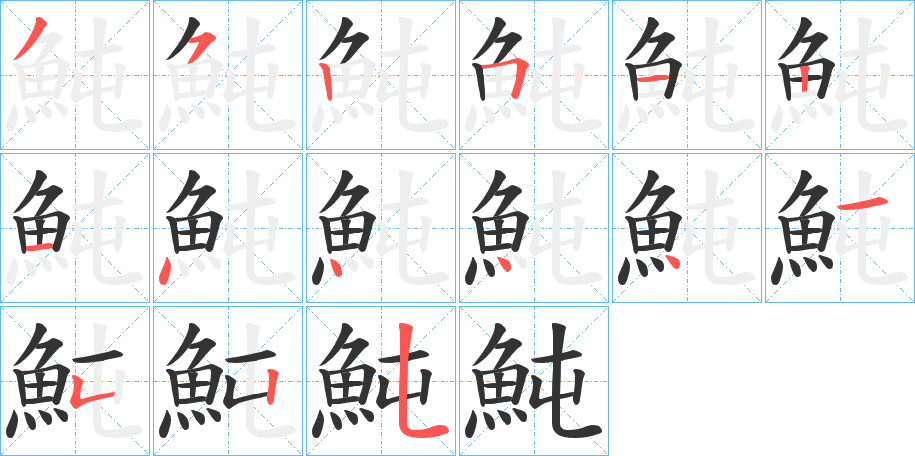 魨的笔顺