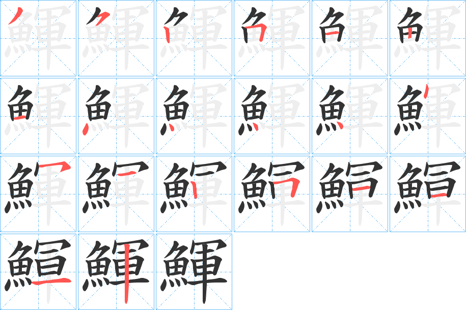 鯶的笔顺