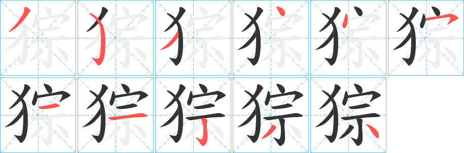 猔的笔顺