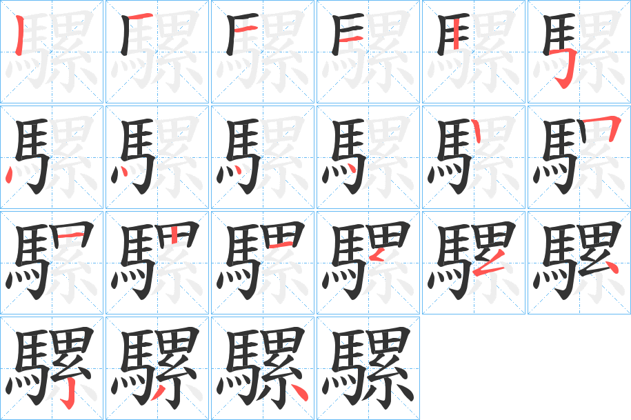騾的笔顺