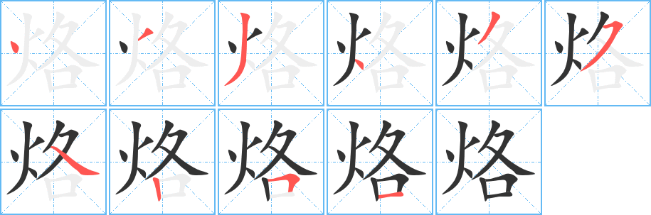 烙的笔顺
