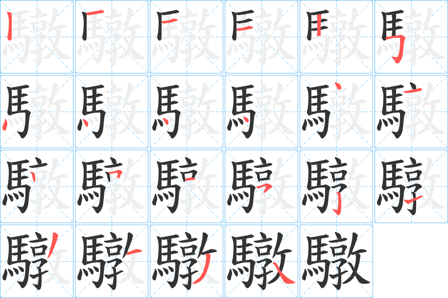 驐的笔顺