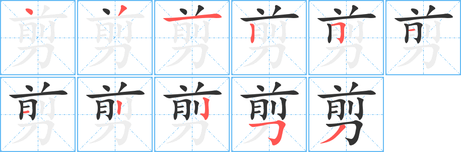 剪的笔顺
