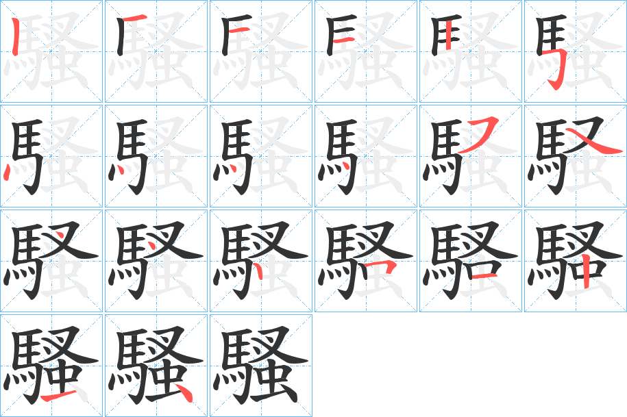 騷的笔顺