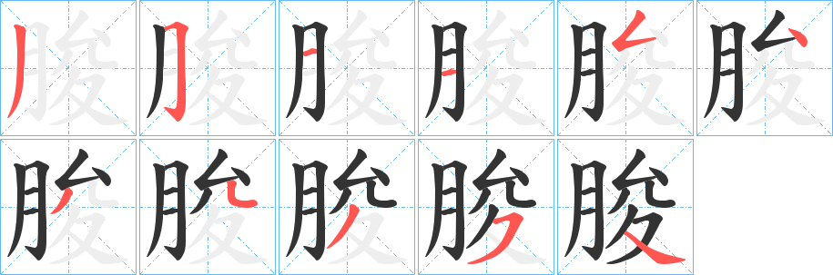 朘的笔顺
