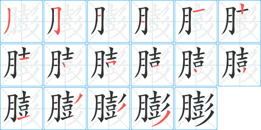 膨的笔顺