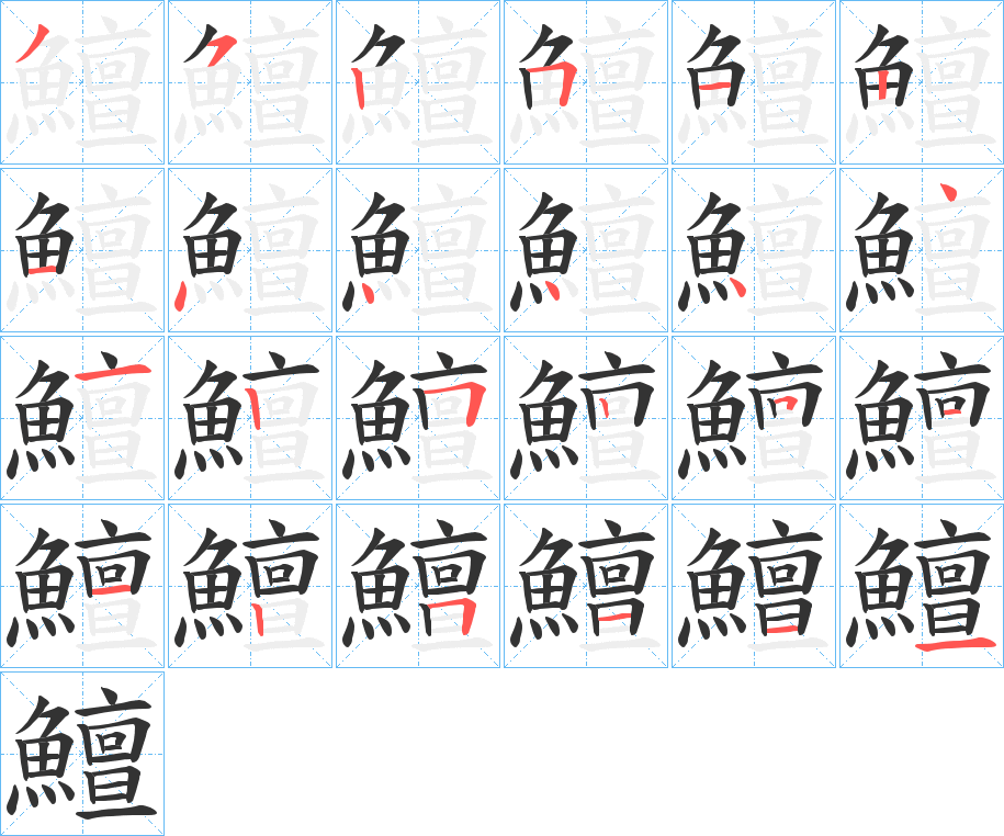 鱣的笔顺