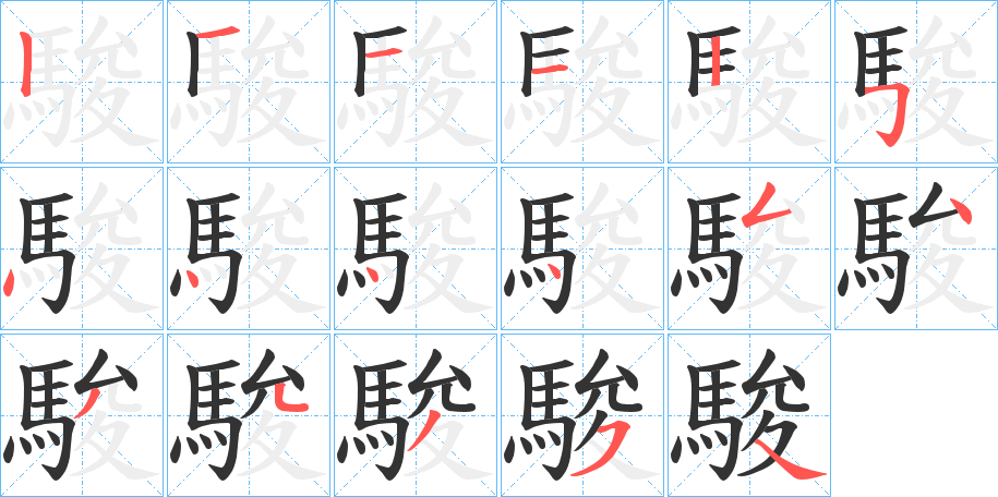 駿的笔顺