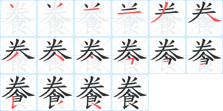 餋的笔顺