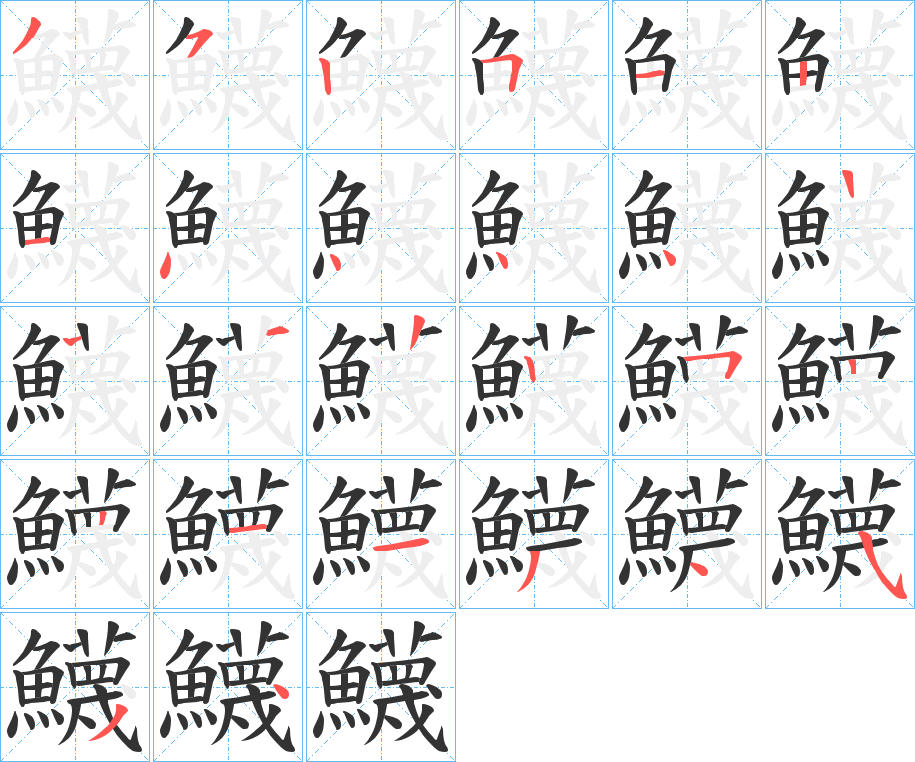 鱴的笔顺
