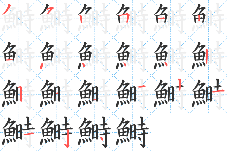 鰣的笔顺