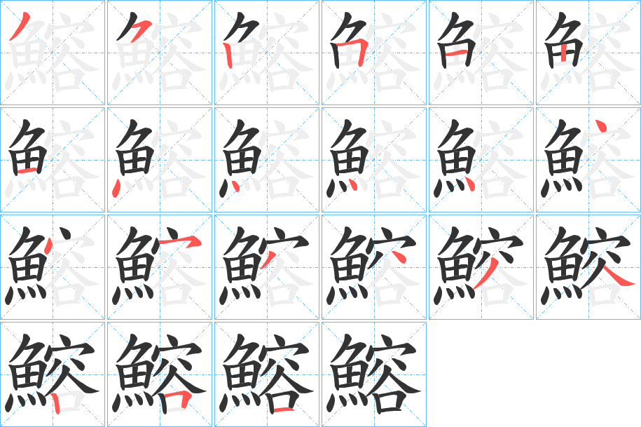 鰫的笔顺