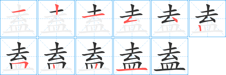 盍的笔顺