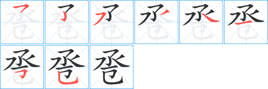 卺的笔顺