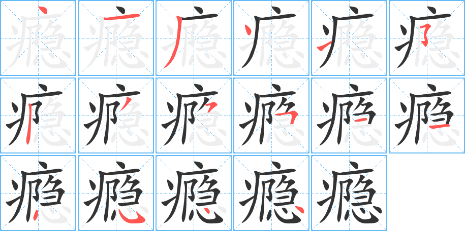 瘾的笔顺