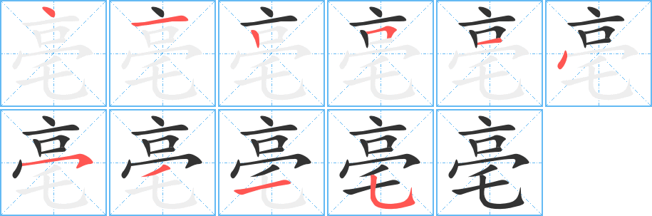亳的笔顺