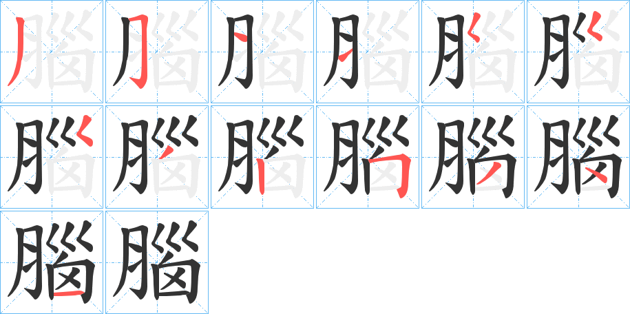 腦的笔顺