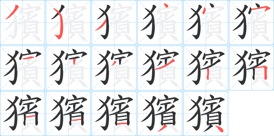 獱的笔顺