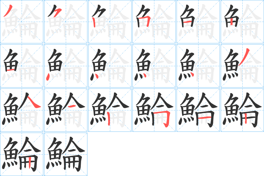 鯩的笔顺