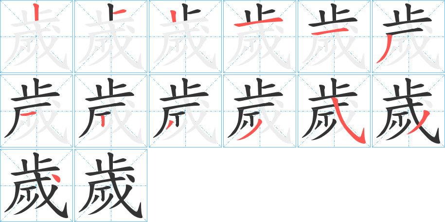 歲的笔顺