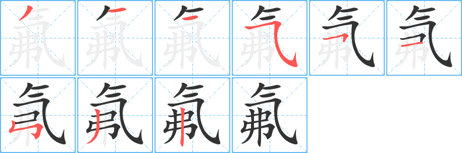 氟的笔顺