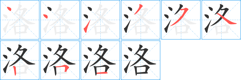 洛的笔顺