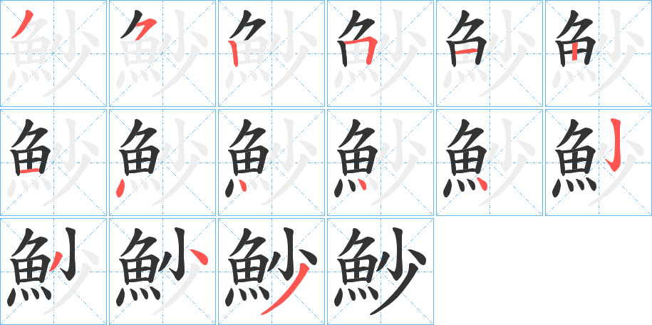 魦的笔顺