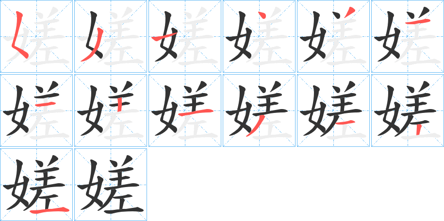 嫅的笔顺