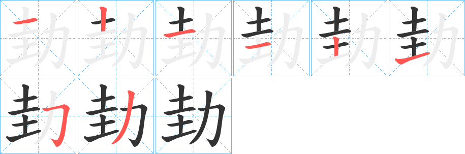 劸的笔顺