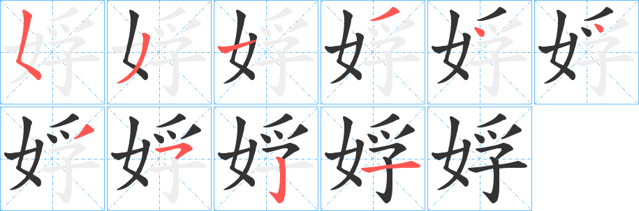 娐的笔顺