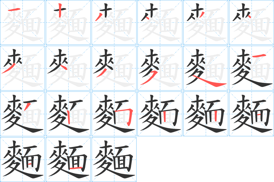 麵的笔顺