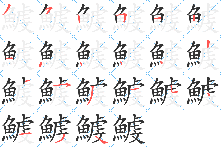 鰬的笔顺