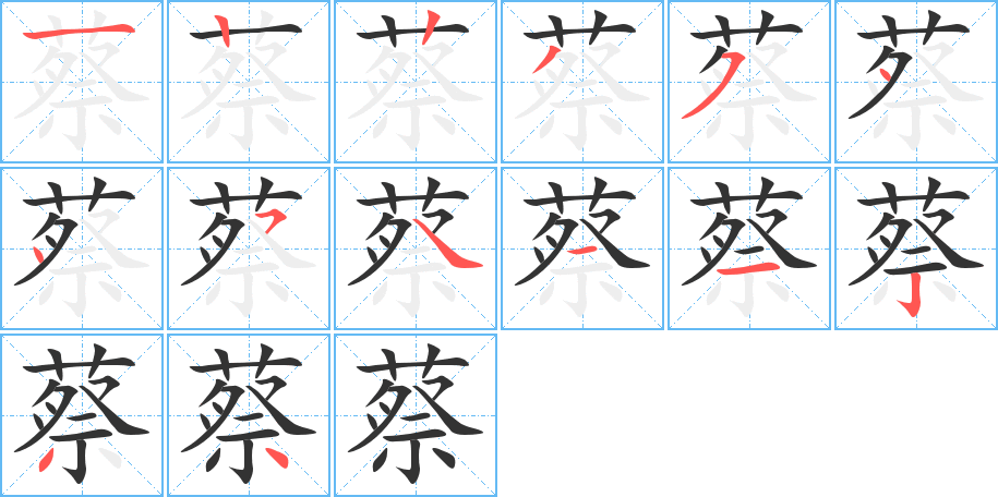 蔡的笔顺