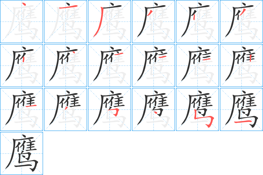 鹰的笔顺