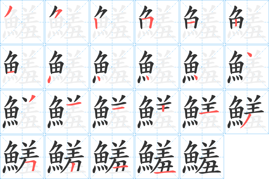 鱃的笔顺