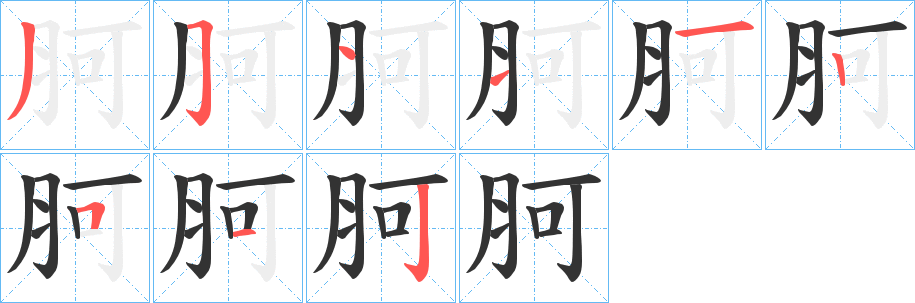 胢的笔顺