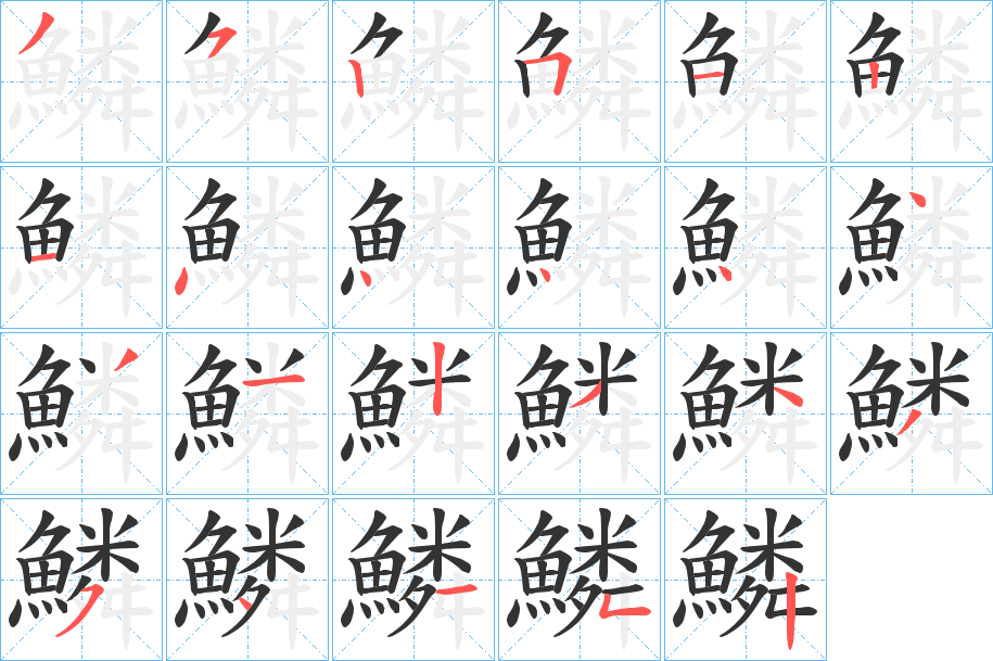 鱗的笔顺