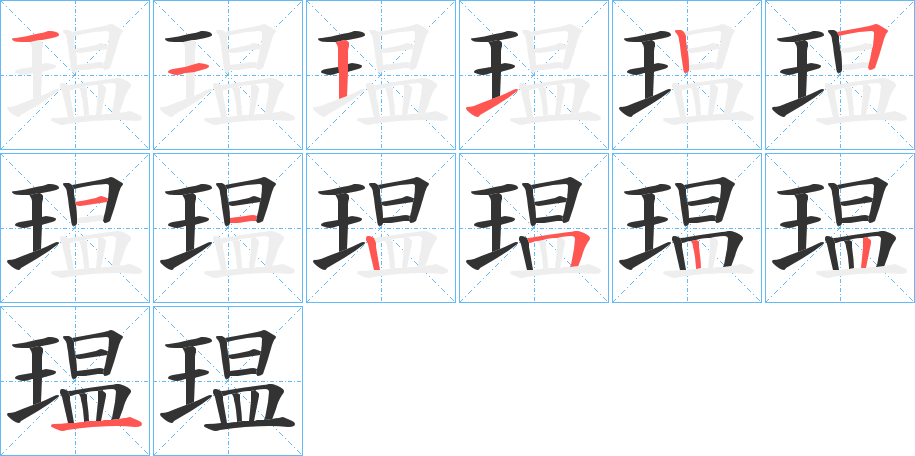 瑥的笔顺