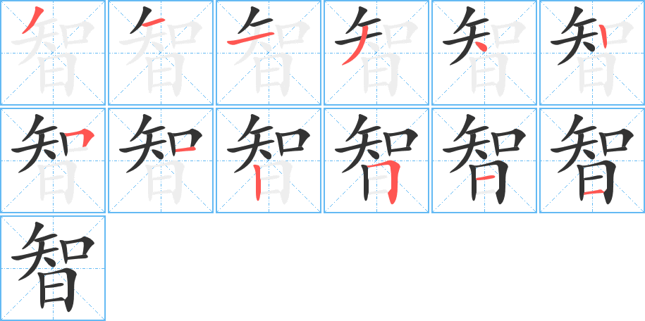 智的笔顺