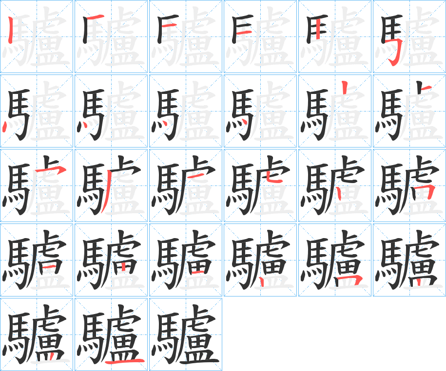 驢的笔顺
