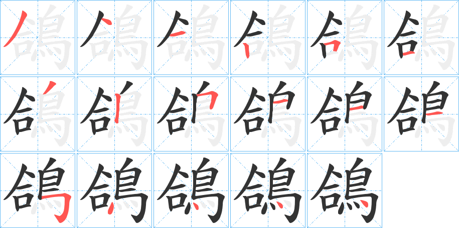 鴿的笔顺