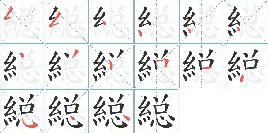 縂的笔顺