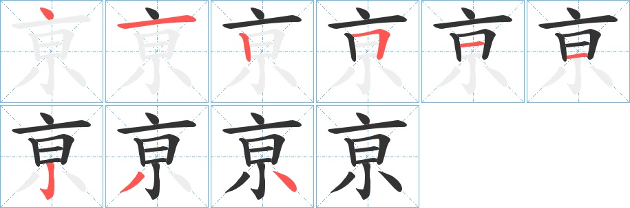 亰的笔顺