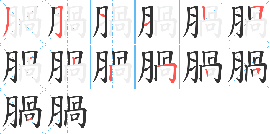 腡的笔顺