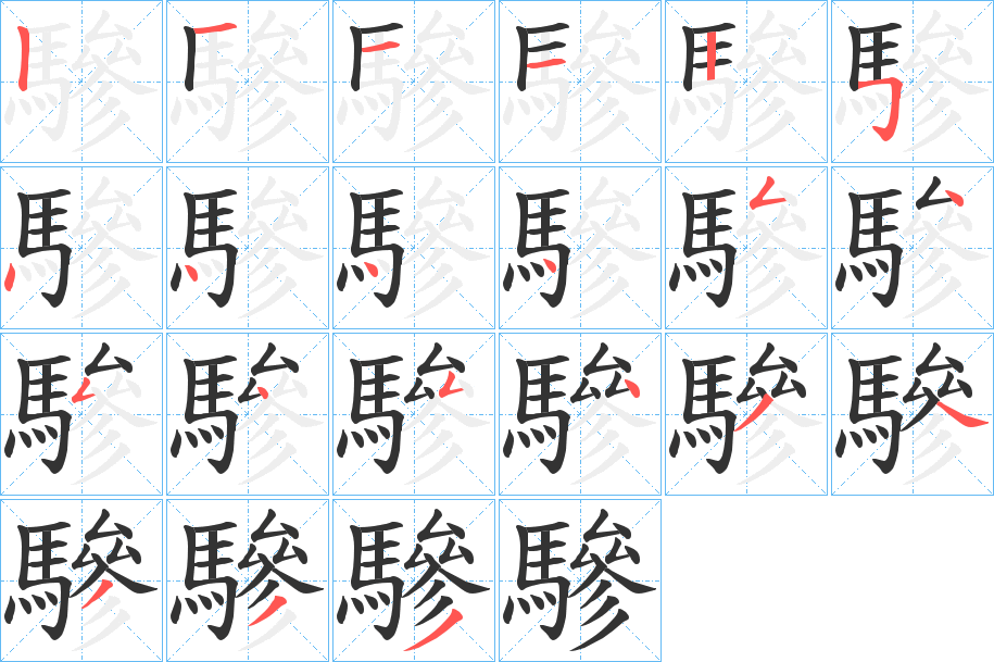 驂的笔顺