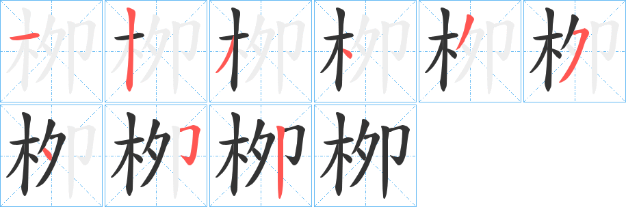 栁的笔顺